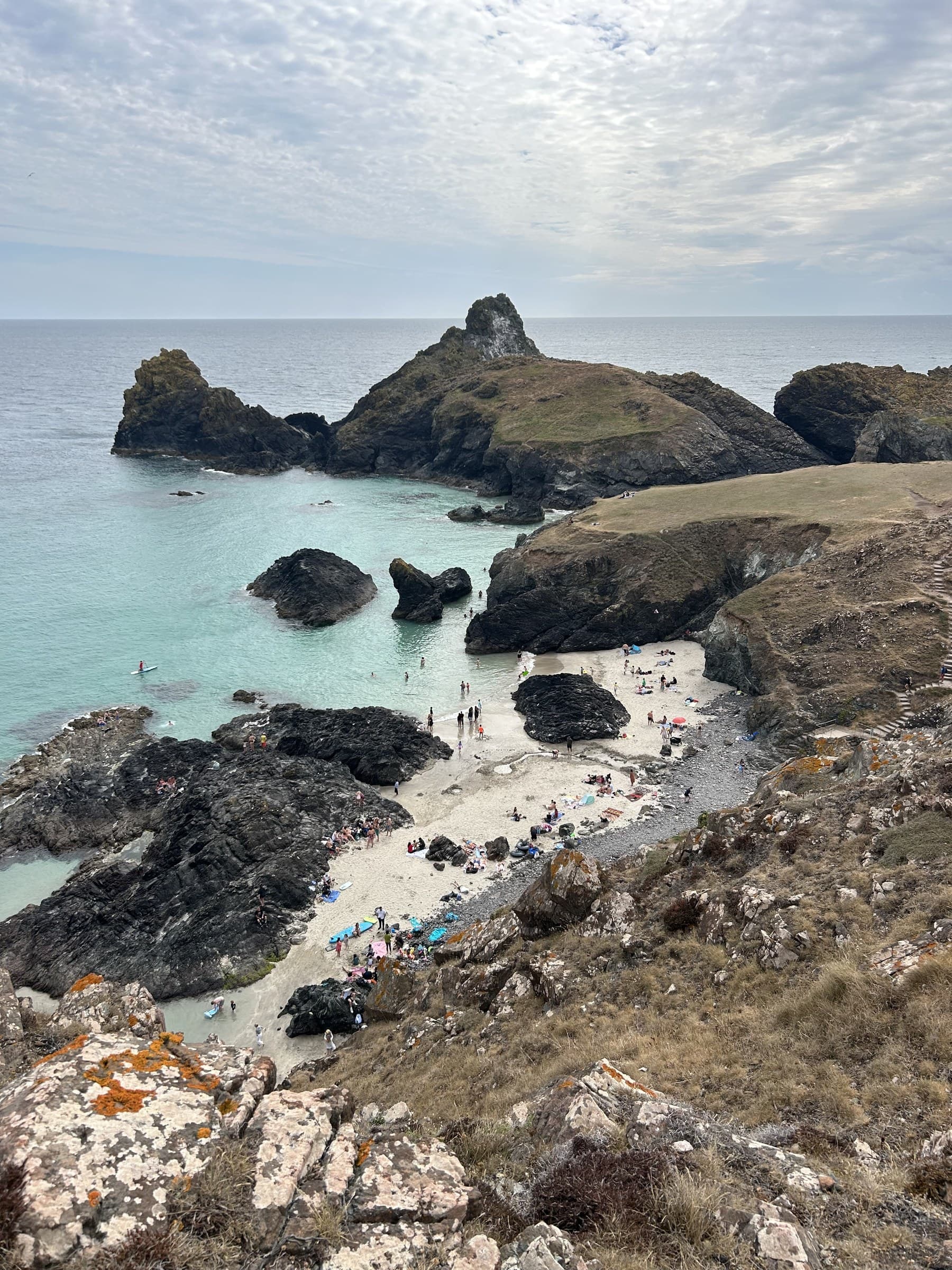 The dramatic rock stacks and turquoise water of Kynance Cove, The Lizard